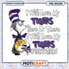 LSU Tigers Love Theme Cat in Hat PNG Design Download