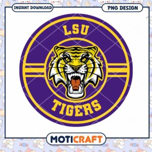 LSU Tigers Logo PNG Instant Download Design Artwork