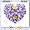 LSU Tigers Heart Design PNG Instant Download Art