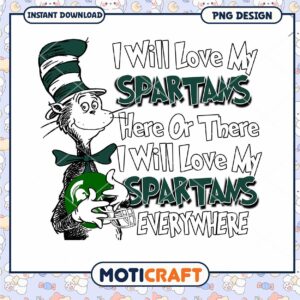 Love My Spartans PNG Design Instant Download Art