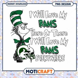 Love My Rams PNG Design for Sports Fans Instant Download