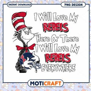 Love My Rebels Cat in the Hat PNG Design Download