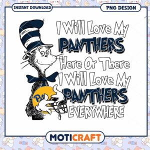 Love My Panthers Fun PNG Design for Fans Downloadable Art