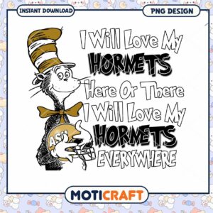 Love My Hornets PNG Design for Instant Download Print