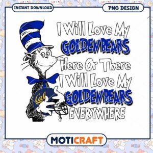 Love My Golden Bears Cheerful PNG Design Instant Download