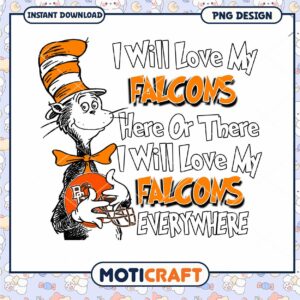 Love My Falcons PNG Design Cute Cat Football Art