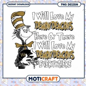 Love My Demon Deacons PNG Design Instant Download Art