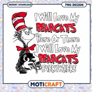 Love My Bearcats PNG Design Instant Download Art 2023