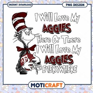 Love My Aggies Cat in the Hat PNG Design for Download