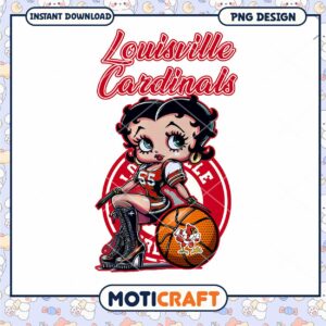 Louisville Cardinals PNG Design Retro Basketball Art