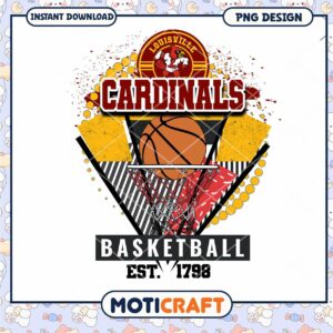 Louisville Cardinals Basketball PNG Design Instant Download