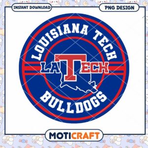 Louisiana Tech Bulldogs PNG Design Instant Download Art