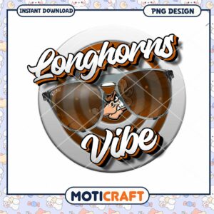 Longhorns Vibe Sunglasses PNG Design Instant Download