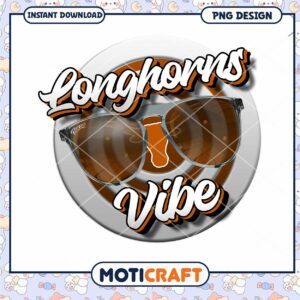 Longhorns Vibe Sunglasses PNG Design for Instant Download