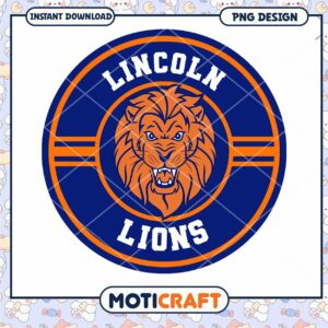 Lincoln Lions Logo Design Instant Download PNG File