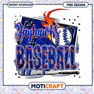 Jayhawks Baseball PNG Design for Instant Download Gift