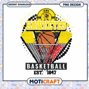 Iowa Hawkeyes Basketball PNG Design for Instant Download