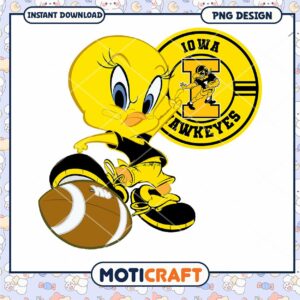 Iowa Hawkeyes Cartoon Tweety Football PNG Downloadable Art