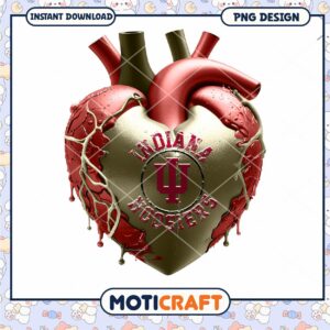 Indiana Hoosiers Heart PNG Design for Sports Fans