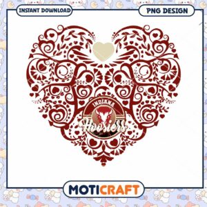 Indiana Hoosiers Heart Design PNG Instant Download Art