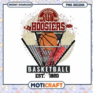 Indiana Hoosiers Basketball PNG Design Instant Download