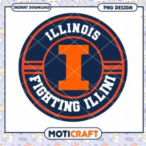 Illinois Fighting Illini Logo PNG Instant Download Design
