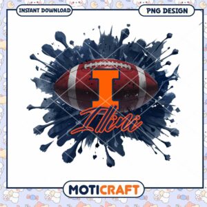 Illinois Football PNG Graphic Instant Download Design