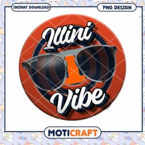 Illini Vibe Sunglasses PNG Instant Download Design