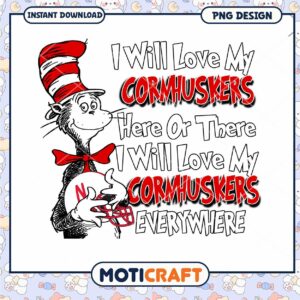 I Will Love My Cornhuskers PNG Design Instant Download
