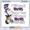 I Love My Braves Funny Cat PNG Design for Fans