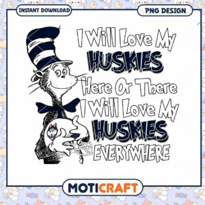 Huskies Love Design Fun PNG for Dog Lovers Download