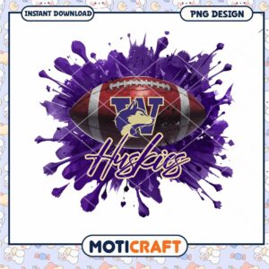 Huskies Football PNG Design Instant Download Art Print