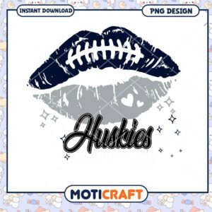 Huskies Football Lips Art PNG Instant Download Design