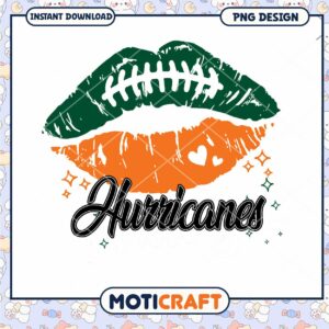 Hurricane Football Kiss Lips PNG Digital Download Design