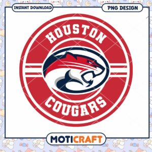 Houston Cougars Logo PNG Design Instant Download File