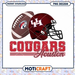 Houston Cougars Football PNG Design Instant Download Image