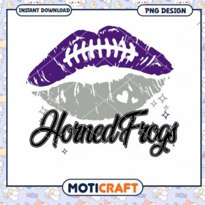 Horned Frogs Football Kiss Lips PNG Design Download