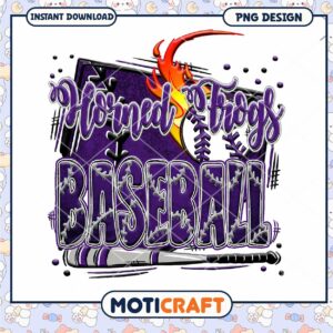 Horned Frogs Baseball PNG Design for Instant Download