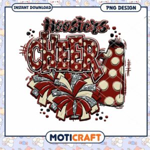 Hoosiers Cheer PNG Design Instant Download Art File