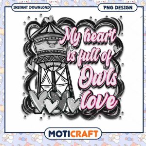 Heartwarming Owl Love PNG Design for Instant Download