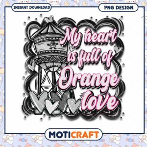 Heartfelt Orange Love PNG Design for Instant Download