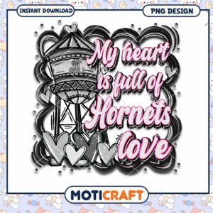 Heartfelt Hornets Love PNG Design for Instant Download