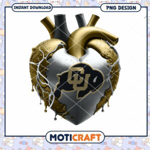 Heart with Colorado Buffaloes Logo PNG Digital Download