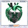 Heart PNG Design with Green and Silver Colors
