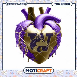 Heart Design with Purple and Gold for Instant Download PNG