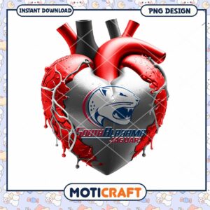 Heart Design with South Alabama Jaguars Logo PNG Art