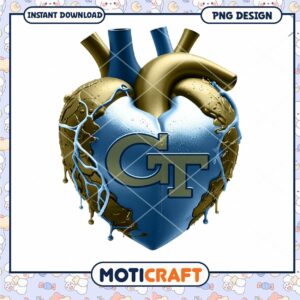 Heart Design with GT Logo Instant Download PNG Art