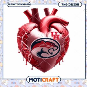 Heart Design with Houston Logo PNG Instant Download Art
