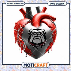 Heart Design with Bulldog Logo for Instant Download PNG