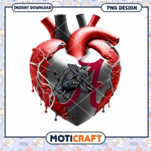 Heart Design with Alabama Logo Instant PNG Download